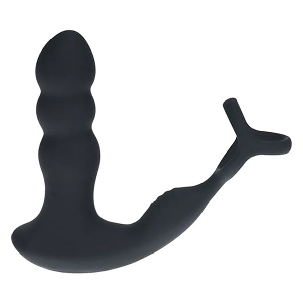 Levelz Dual Vibrating & Rotating Head prostate massager with cock & ball ring