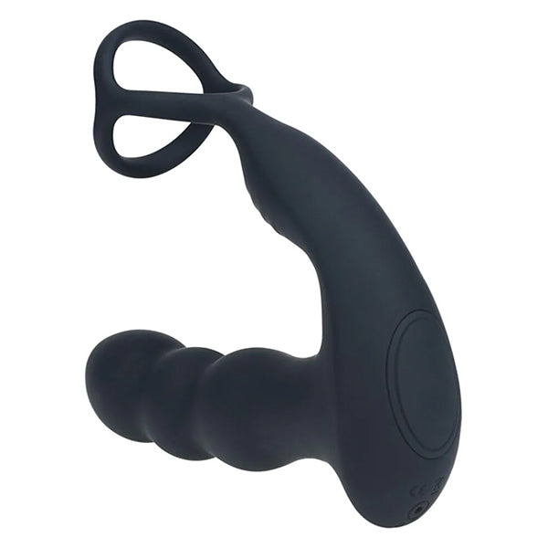 Levelz Dual Vibrating & Rotating Head prostate massager with cock & ball ring