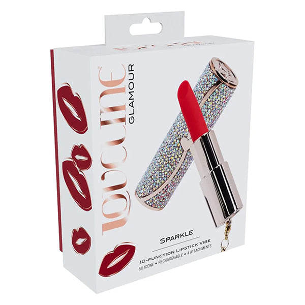 Loveline Sparkle lipstick vibrator with 4 attachments