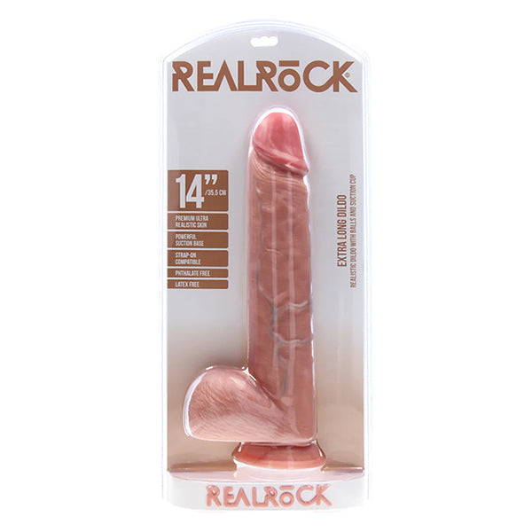 RealRock Extra Large Straight 14" dildo with balls