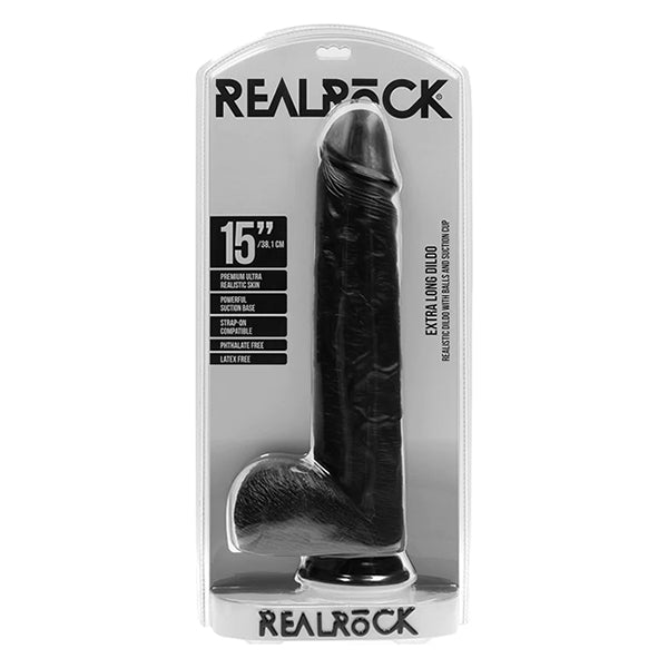 RealRock Extra Large Straight 15" dildo with balls