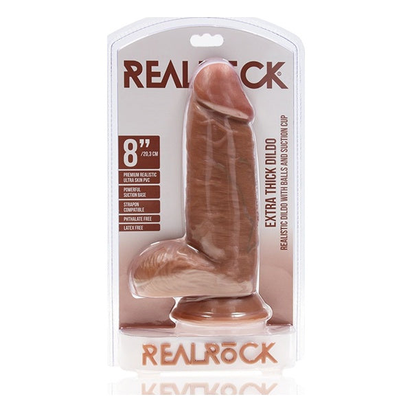 RealRock Extra Thick 8" dildo with balls