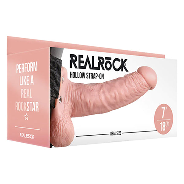 RealRock 7" hollow strap-on with balls
