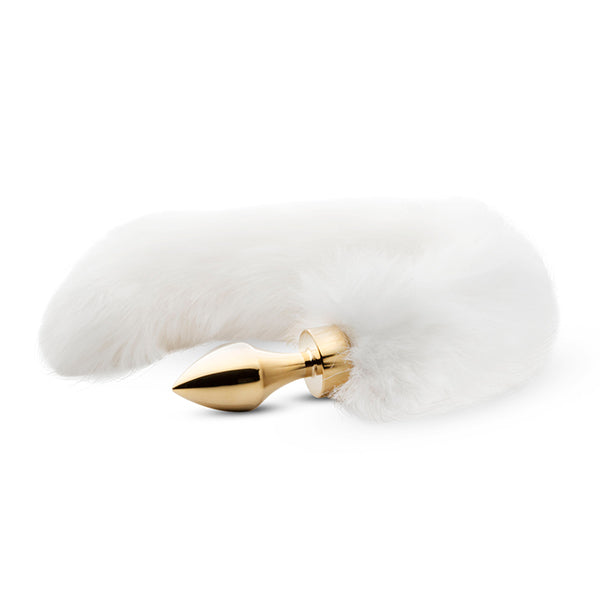 EasyToys Gold-White Fox Tail butt plug