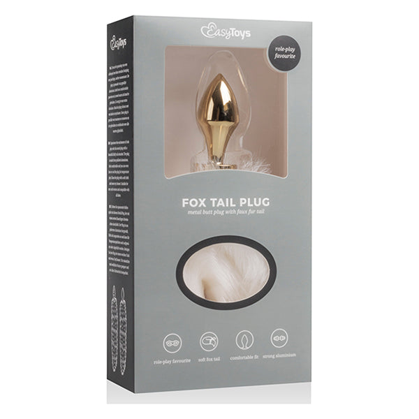 EasyToys Gold-White Fox Tail butt plug