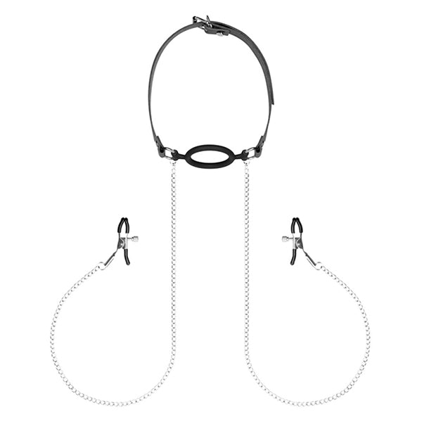Bedroom Fantasies nipple clamps & gag ring