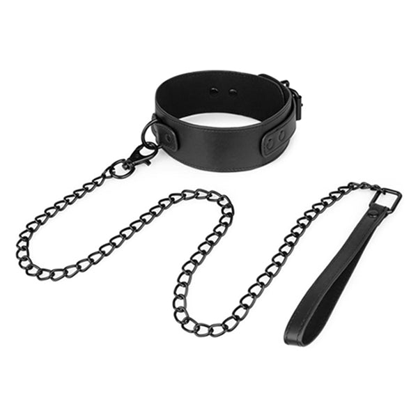 Bedroom Fantasies Faux Leather collar with leash