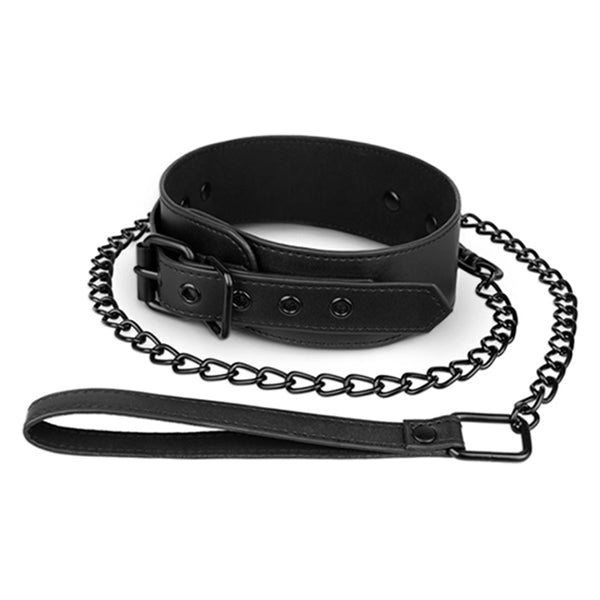Bedroom Fantasies Faux Leather collar with leash