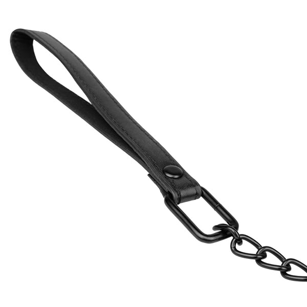 Bedroom Fantasies Faux Leather collar with leash