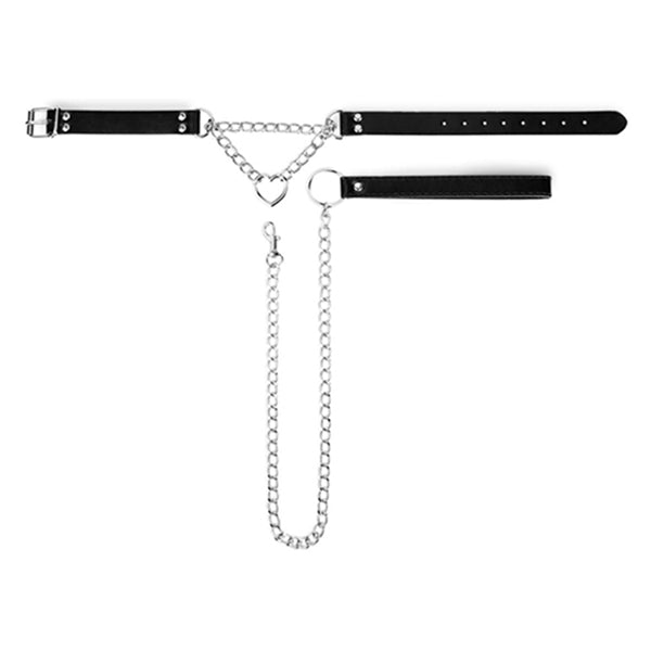 Bedroom Fantasies Silver collar with leash