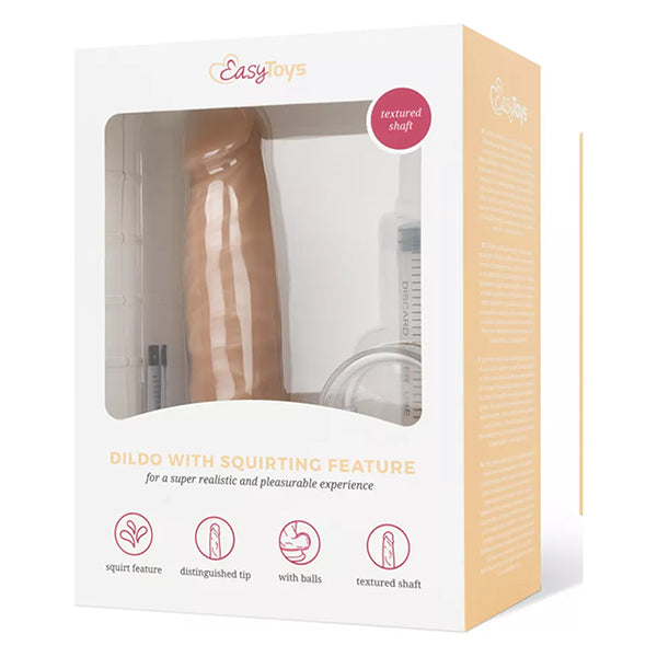 EasyToys 7½" Squirting dildo with balls & syringe