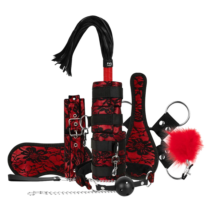 Bedroom Fantasies Leather & Lace Look bondage set (9-piece)