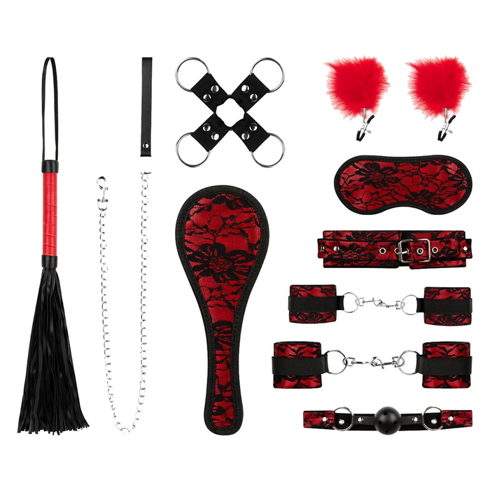 Bedroom Fantasies Leather & Lace Look bondage set (9-piece)