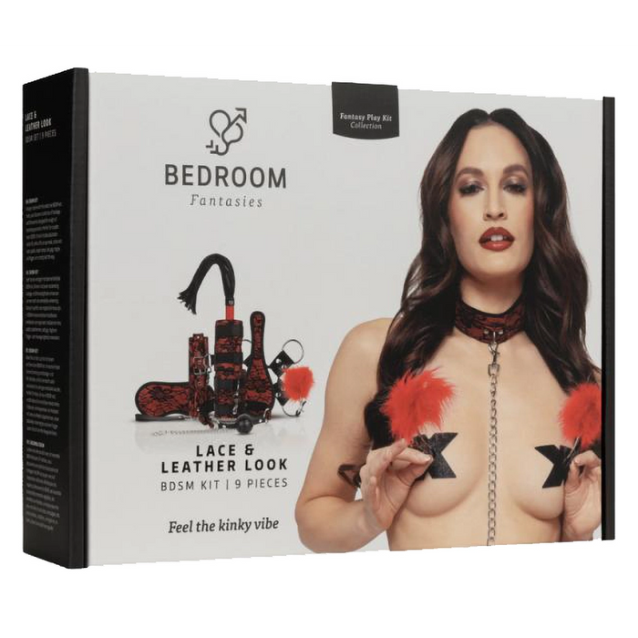 Bedroom Fantasies Leather & Lace Look bondage set (9-piece)