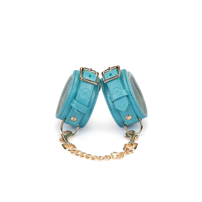 Liebe Seele Blue Lamb leather Wrist Cuffs with Velvet Lining