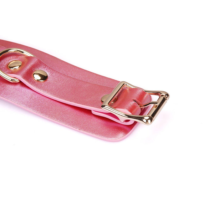 Liebe Seele Lustre Rosa: Pink Leather Wrist Cuffs