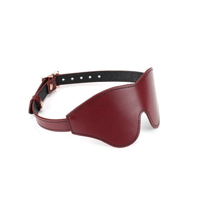 Liebe Seele Wine Red - Leather Blindfold with Rose Gold Buckle