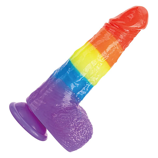 Sinsins Prism Core Rainbow 7.88" dildo with balls