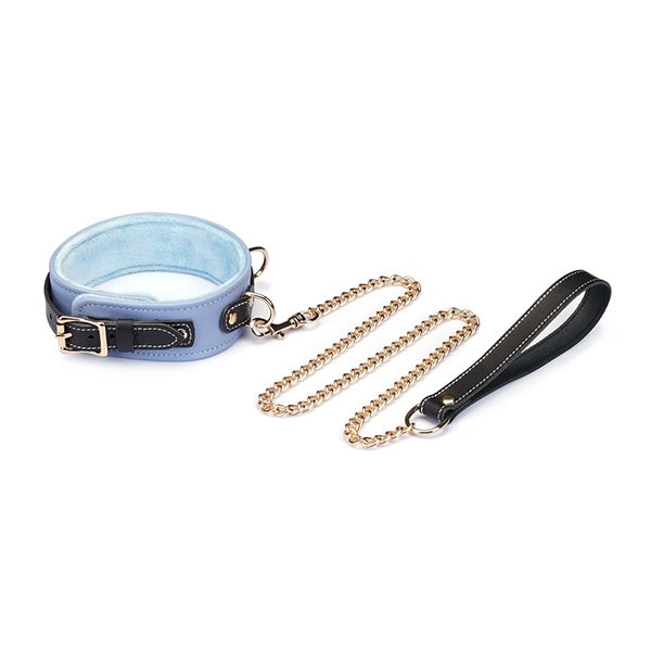 Liebe Seele Italian Leather collar with leash (plush lining)