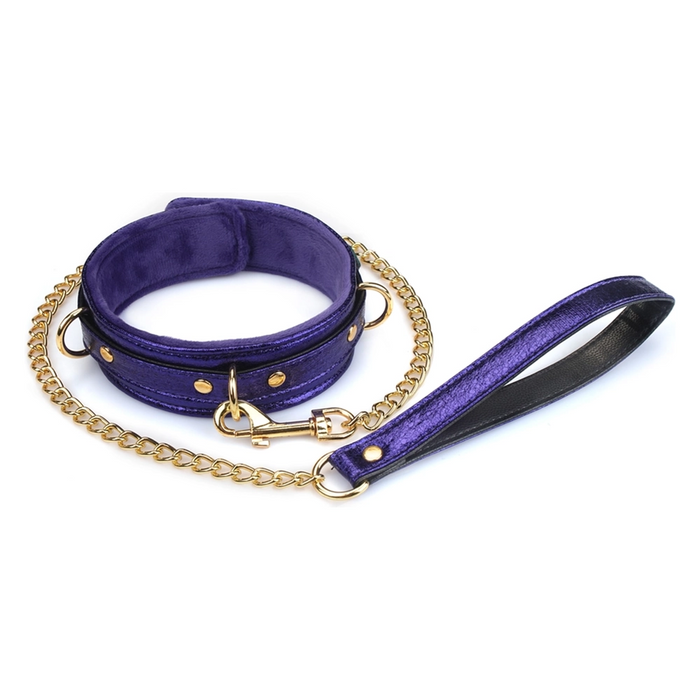 Liebe Seele Aurora Cracked PU collar with leash