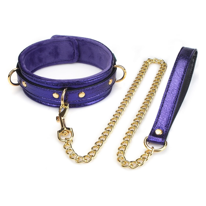 Liebe Seele Aurora Cracked PU collar with leash