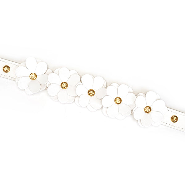 Liebe Seele White  Flowers collar with Leash