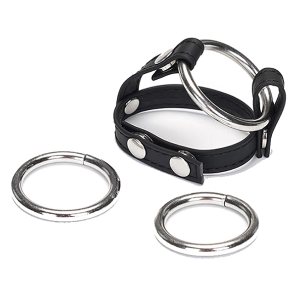 Vegan Fetish cock ring with 3 replaceable rings