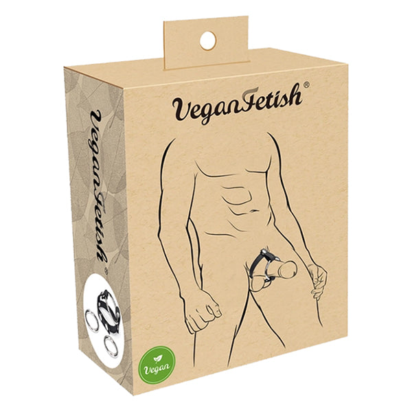 Vegan Fetish cock ring with 3 replaceable rings