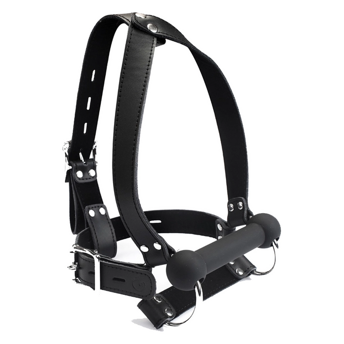 Liebe Seele Noir Sovereign head harness with bite gag