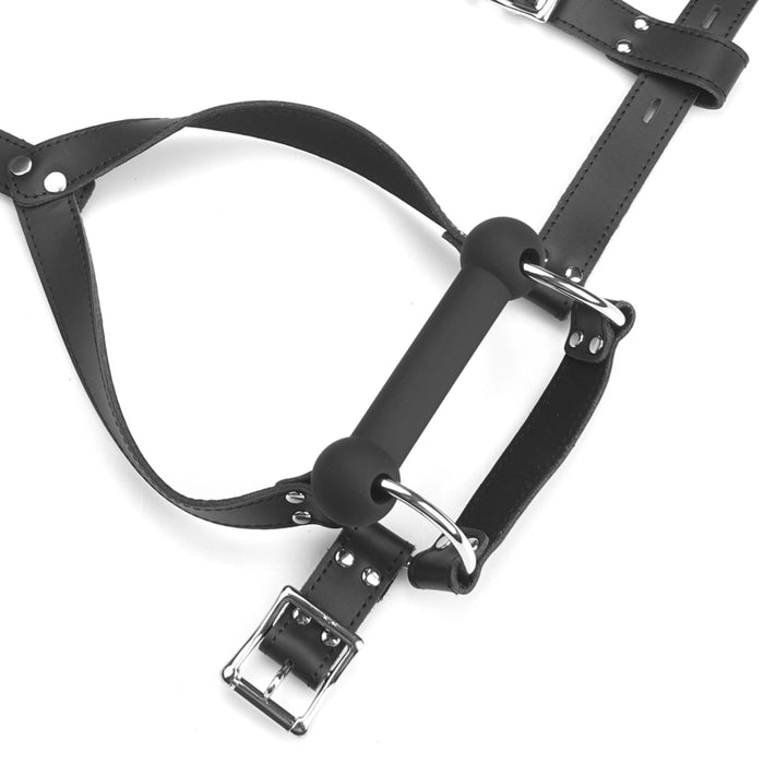 Liebe Seele Noir Sovereign head harness with bite gag