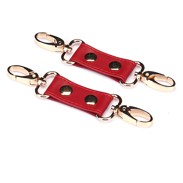 Liebe Seele Red Faux Leather wrist-to-thigh cuff set