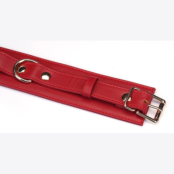Liebe Seele Red Faux Leather wrist-to-thigh cuff set