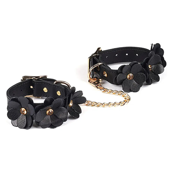 Liebe Seele Black Flowers wrist cuffs