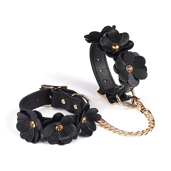 Liebe Seele Black Flowers wrist cuffs