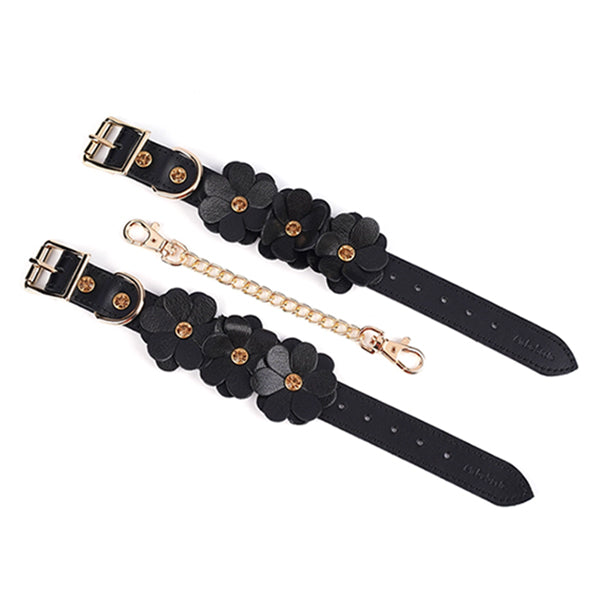 Liebe Seele Black Flowers wrist cuffs