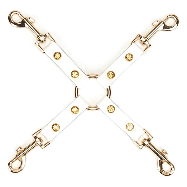 Liebe Seele White Leather Flowers hogtie