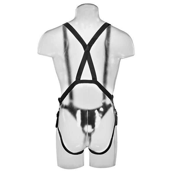 King Cock 11" Hollow strap-on harness with braces