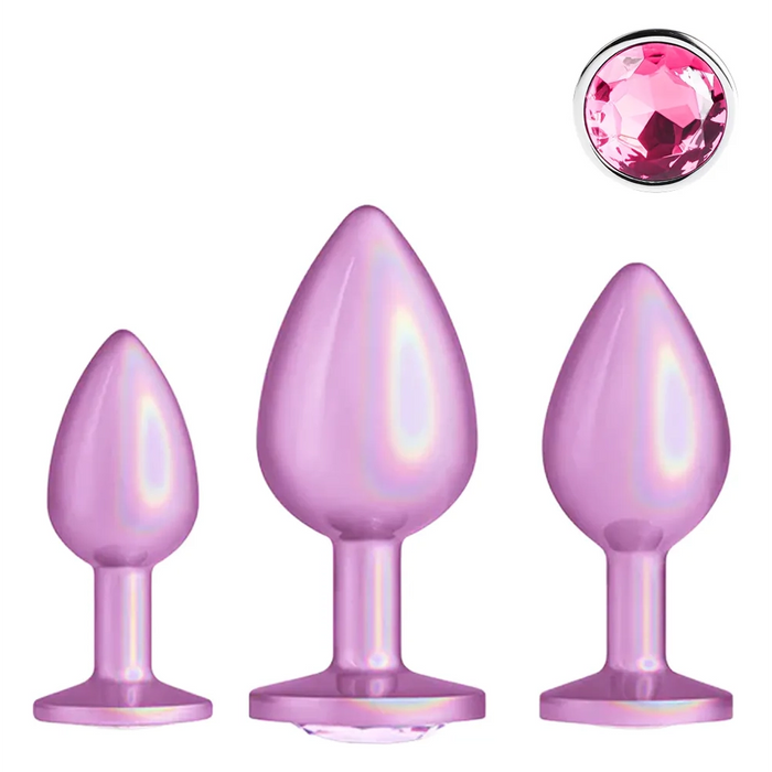 Sinsins Electroplated Pink anal training set