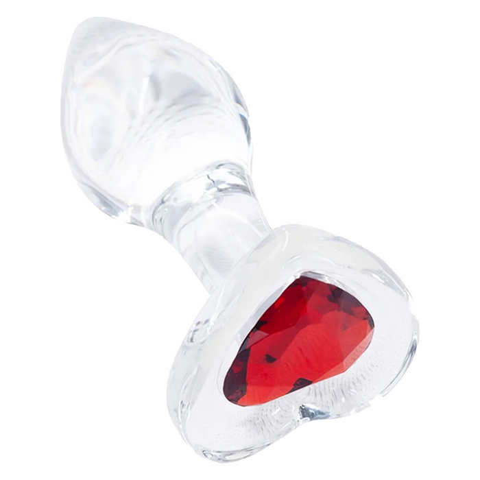 Sinsins Clear Glass Spark anal training set with red heart base