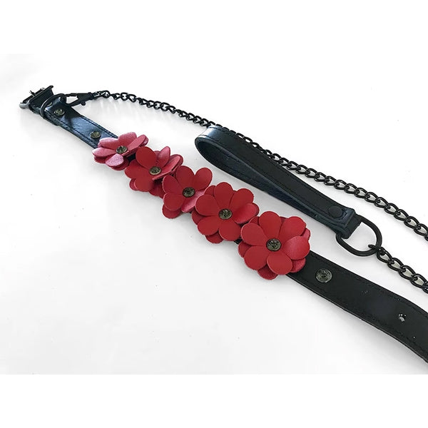 Liebe Seele Flowers collar with leash