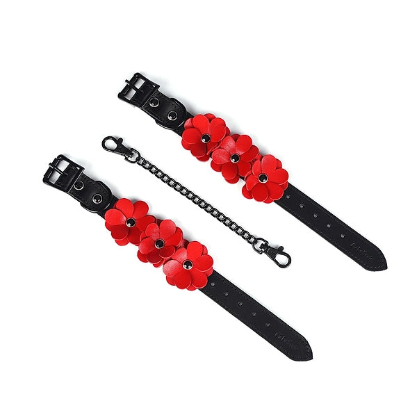 Liebe Seele Flowers wrist cuffs Red
