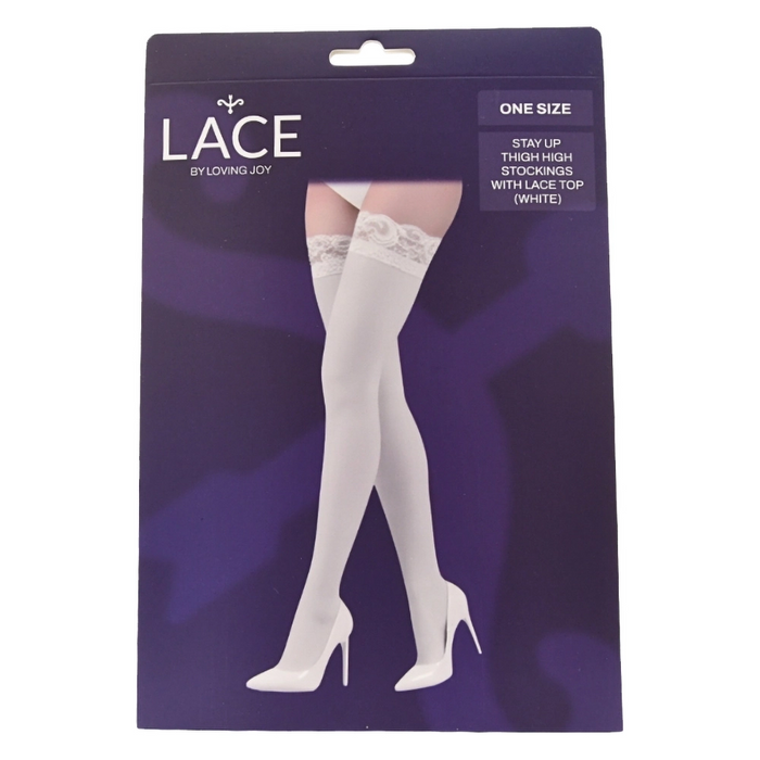 Lace by LJ Stay Up thigh high stockings with lace top