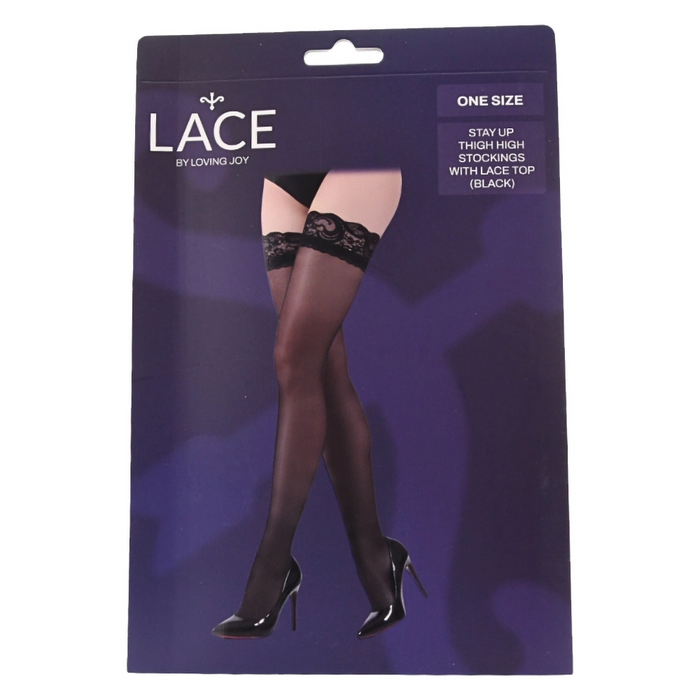 Lace by LJ Stay Up thigh high stockings with lace top