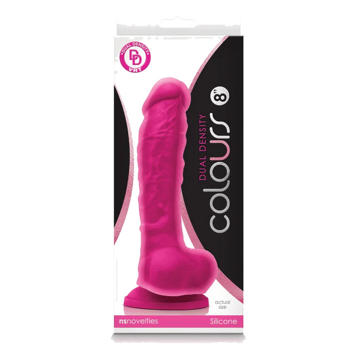 Colours Dual Density 8" dildo with balls