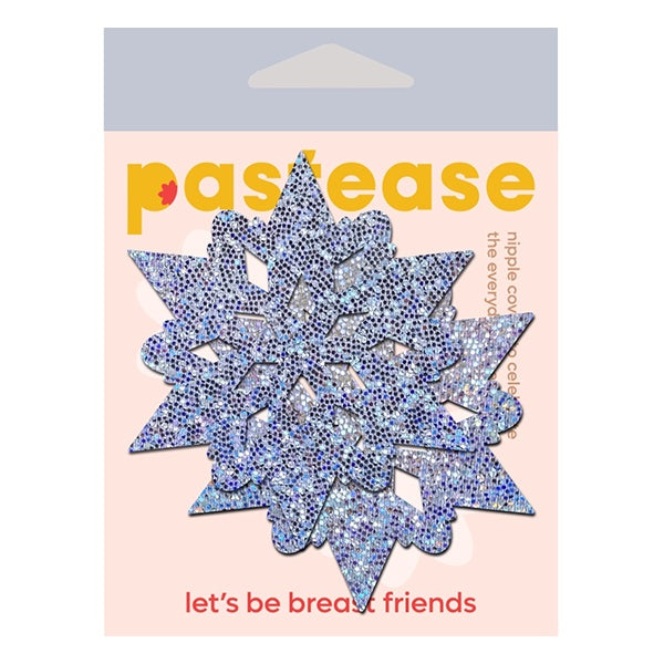 Pastease® Silver Glitter Snowflake nipple pasties