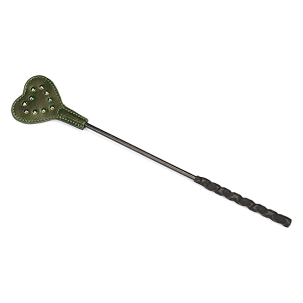 Liebe Seele Luxury Green mini riding crop with shining gemstones