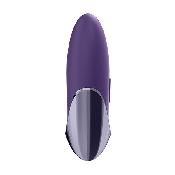 Satisfyer Purple Pleasure lay on vibrator