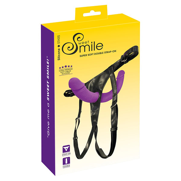 Sweet Smile Super Soft Double strap-on dildo & harness