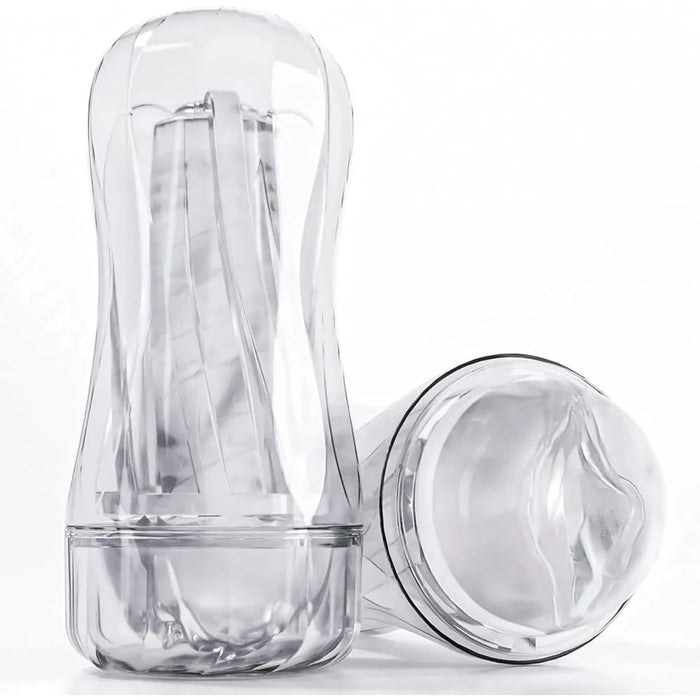 Sinsins Crystal Glide Clear masturbator with Vaginal Opening