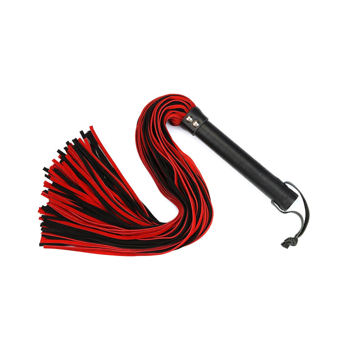 Black and red suede whip